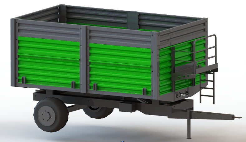 旋转轮的农用拖车，也用于饲料或谷物